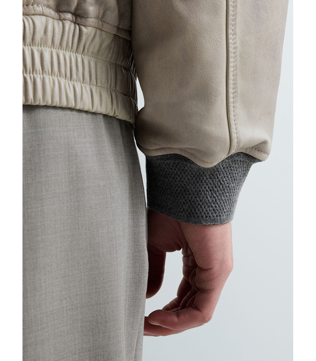 ラムレザーボンバージャケット 詳細画像 グレイッシュベージュ 6